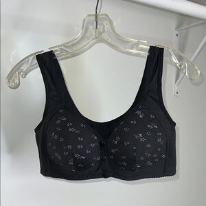 Amazon Floral Black Front Closure‎ Women's Bra No Underwire- 36B